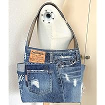 ラムちゃんさま専用。デニムリメイクワンショルダーバッグ【ハンドメイド】 ラムちゃんさま専用。デニムリメイクワンショルダーバッグ